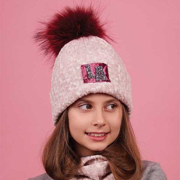 Дитячий зимовий комплект (шапка + шарф-хомут) для дівчинки \"Еймі\", DemboHouse (ДембоХаус)
