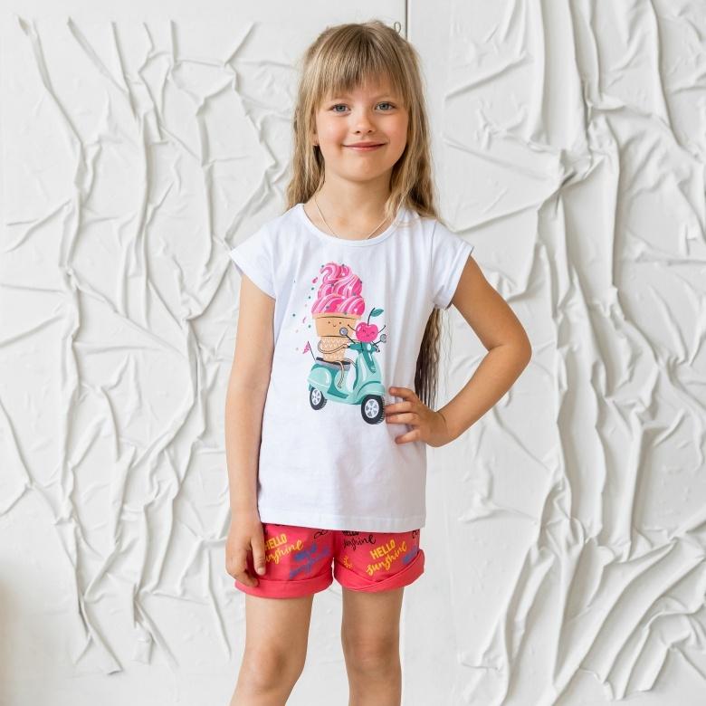 Дитяча футболка для дівчинки Солодощі, біла, 12648, Gabbi Габбі