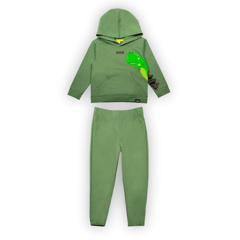 Дитячий костюм для хлопчика з динозавром (худі та штани), зелений 13904, Gabbi Габбі