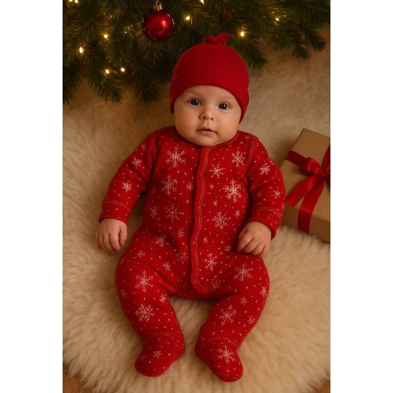 Детский комплект комбинезон и шапочка для новорожденных Новогодний, 14718, Gabbi