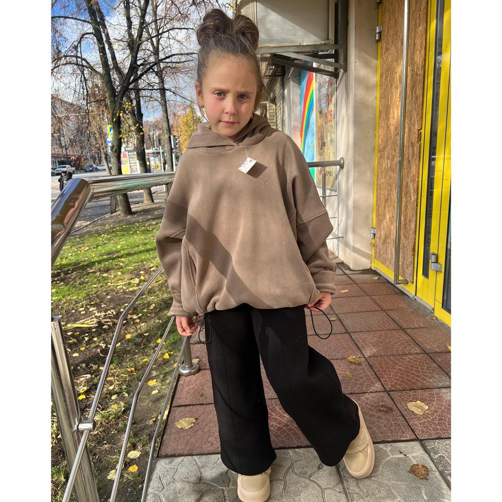 Тепле дитяче худі на флісі, коричневий, 2025/18, SAME.TA