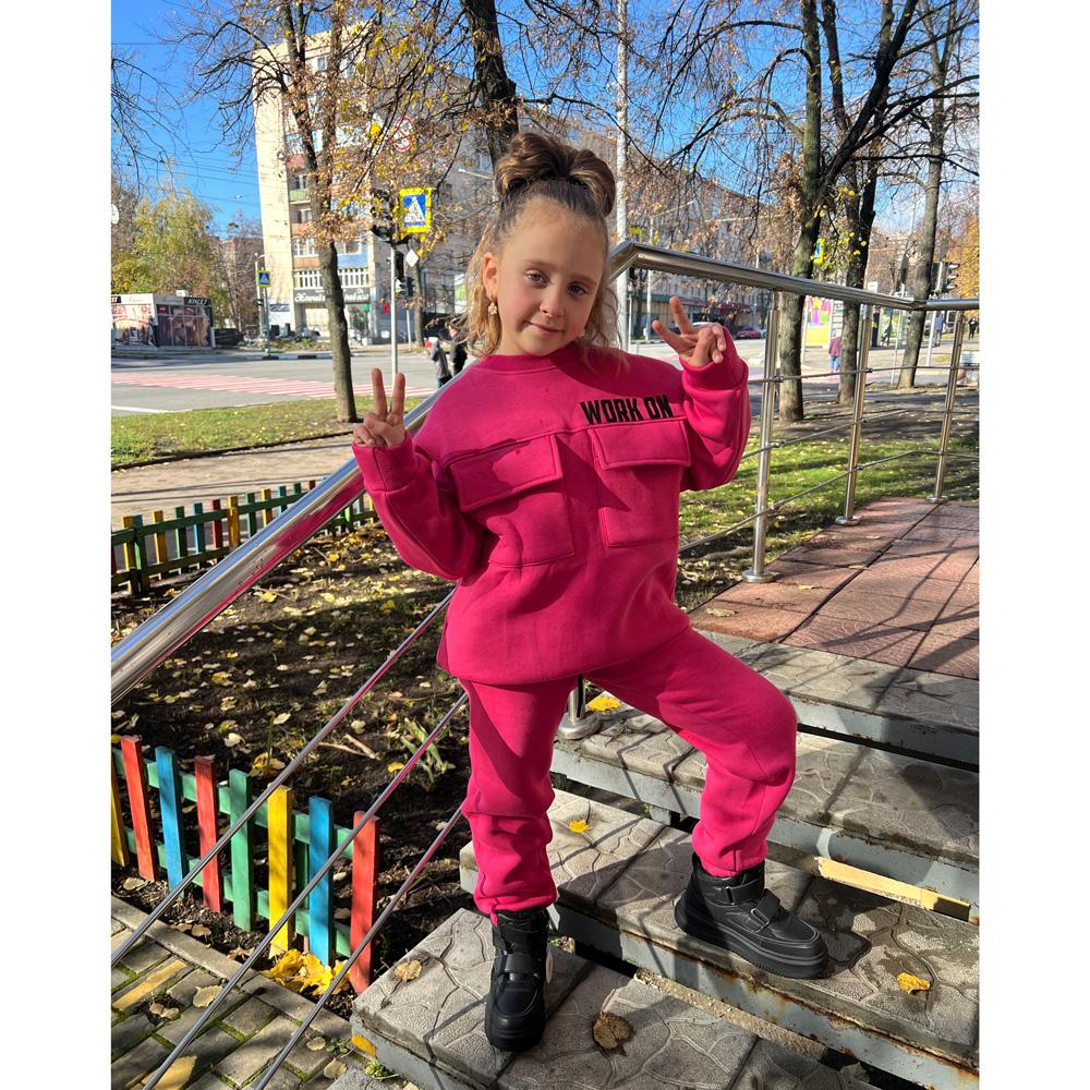 Дитячий костюм для дівчинки з кишенями рожевий 05848 SAME.TA