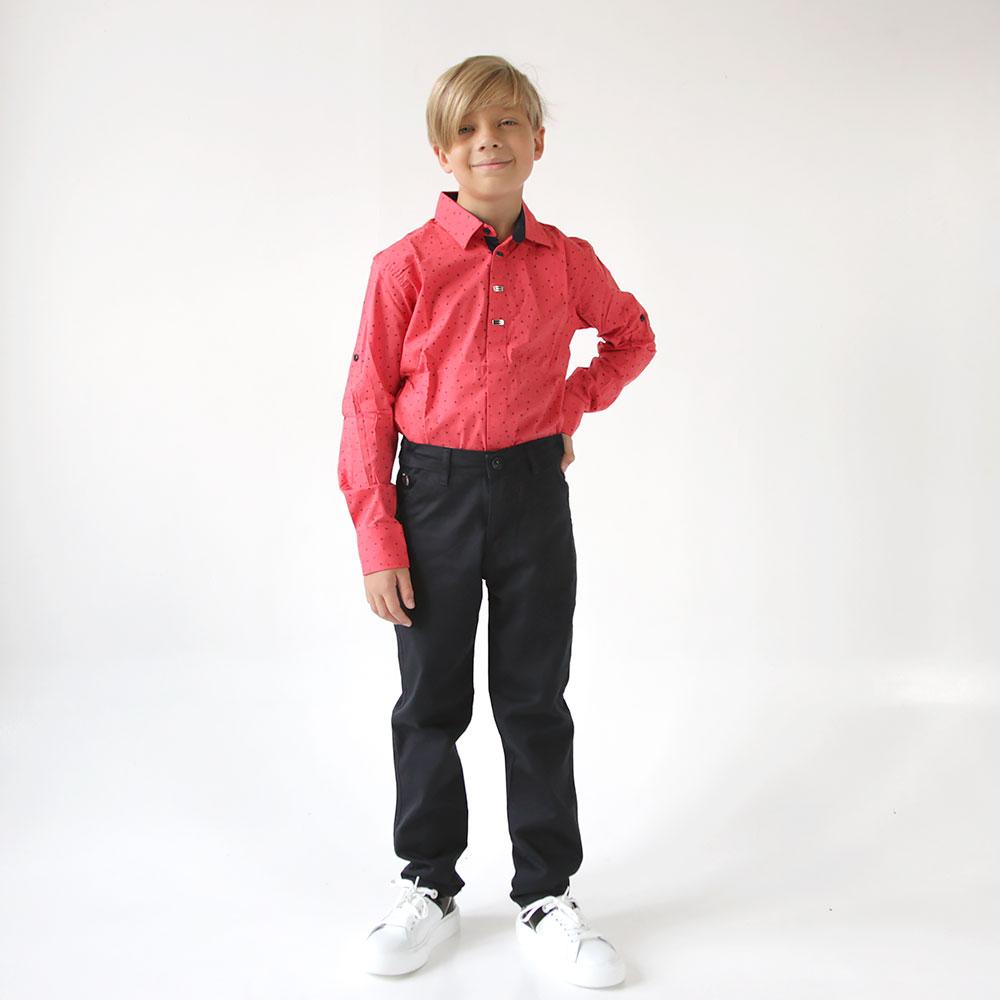 Сорочка для хлопчика з довгим рукавом, червона (006 / 7-12), Ikoras (Туреччина)