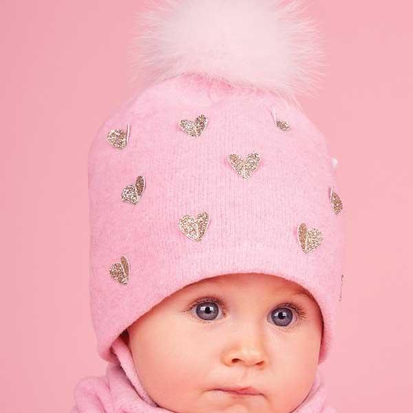 Дитячий зимовий комплект (шапка + шарф-манишка) для дівчинки \"Коко\", DemboHouse (ДембоХаус)