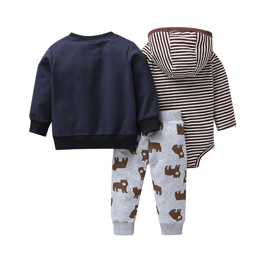 Дитячий комплект для хлопчика (світшоти + боді + штани), темно-синій з сірим (2807)