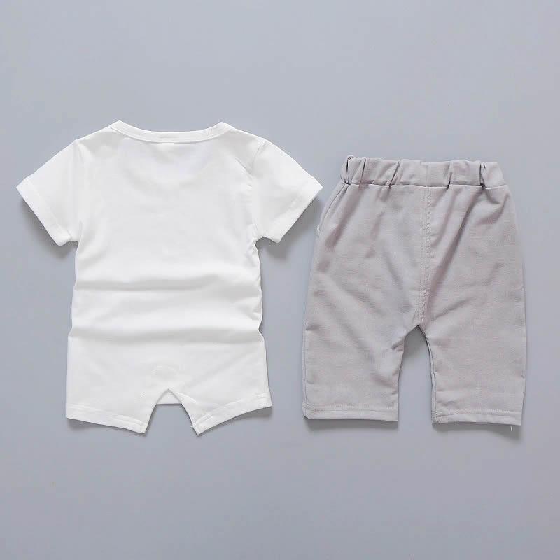 Дитячий костюм (футболка + шорти), білий-бежевий (FZ / T73027-2013)