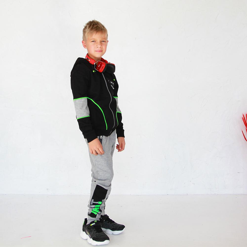 Спортивный костюм для мальчика, черно-серый (2750-015), Mackays