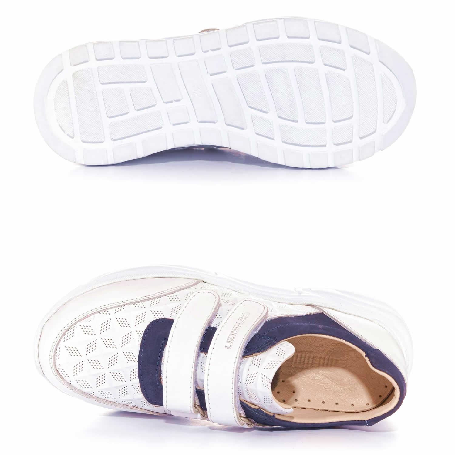 Кросівки для хлопчика, білі з темно-синім (20-202-14-21A-73, 20-202-15-21A-73), Мinimen (Туреччина)