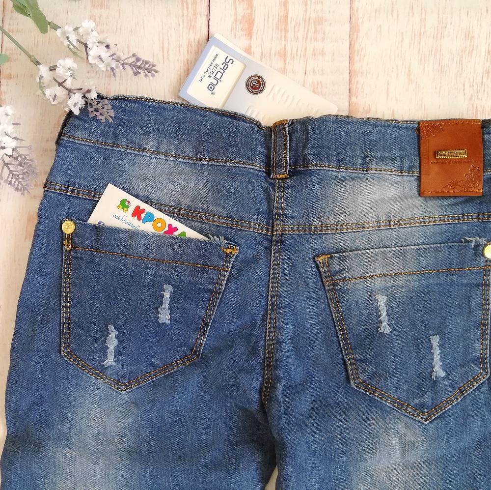 Дитячі джинсові бриджі для дівчинки (68182, 68183), Sercino