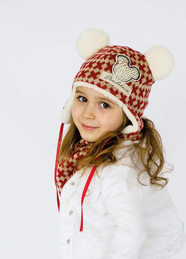 Дитячий комплект (шапочка + хомут) для дівчинки \"Скайлайн\", DemboHouse (ДембоХаус).