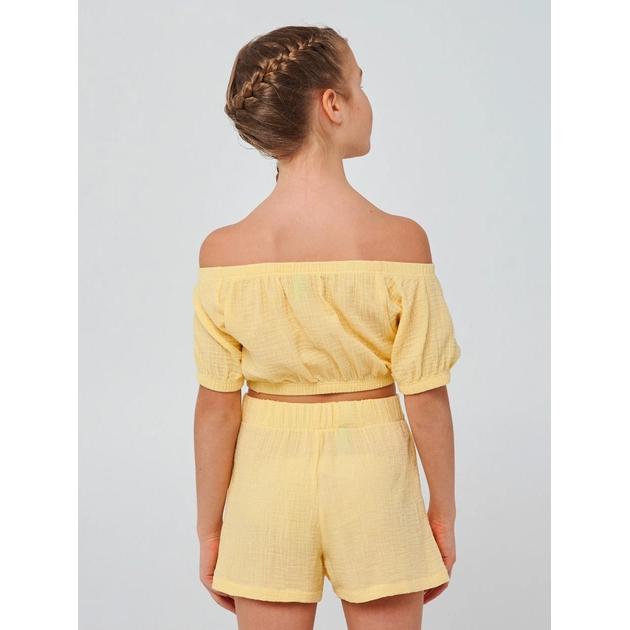 Літній костюм для дівчинки, топ та шорти, лимонний (112433, 110763), Smil (Сміл)