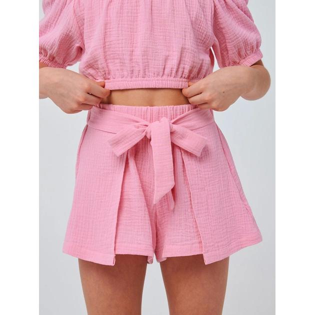 Літній костюм для дівчинки, топ та шорти, рожевий (112432, 110762), Smil (Сміл)