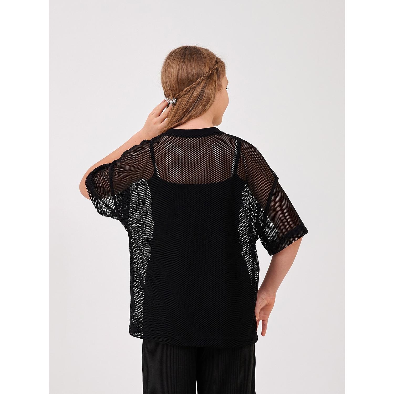 Комплект для дівчинки майка та футболка сітка (113325-1) чорний, Smil (Сміл)