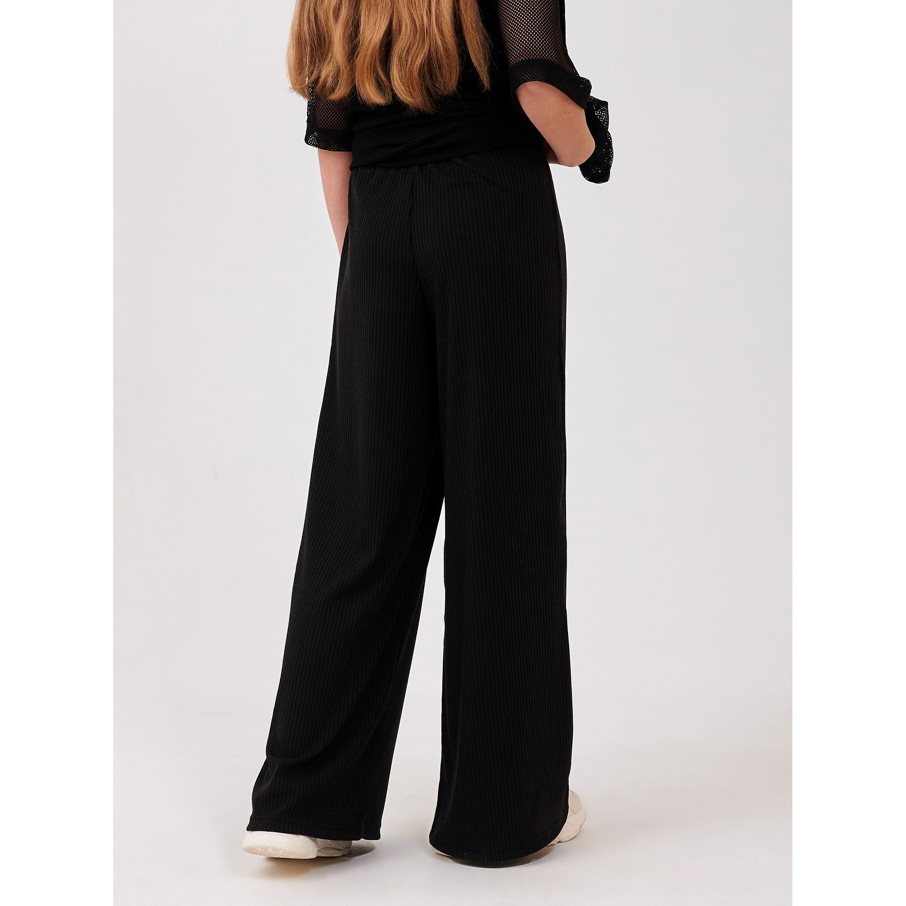 Трикотажні штани-палаццо в рубчик для дівчинки (115702-1) чорні, Smil (Смил)