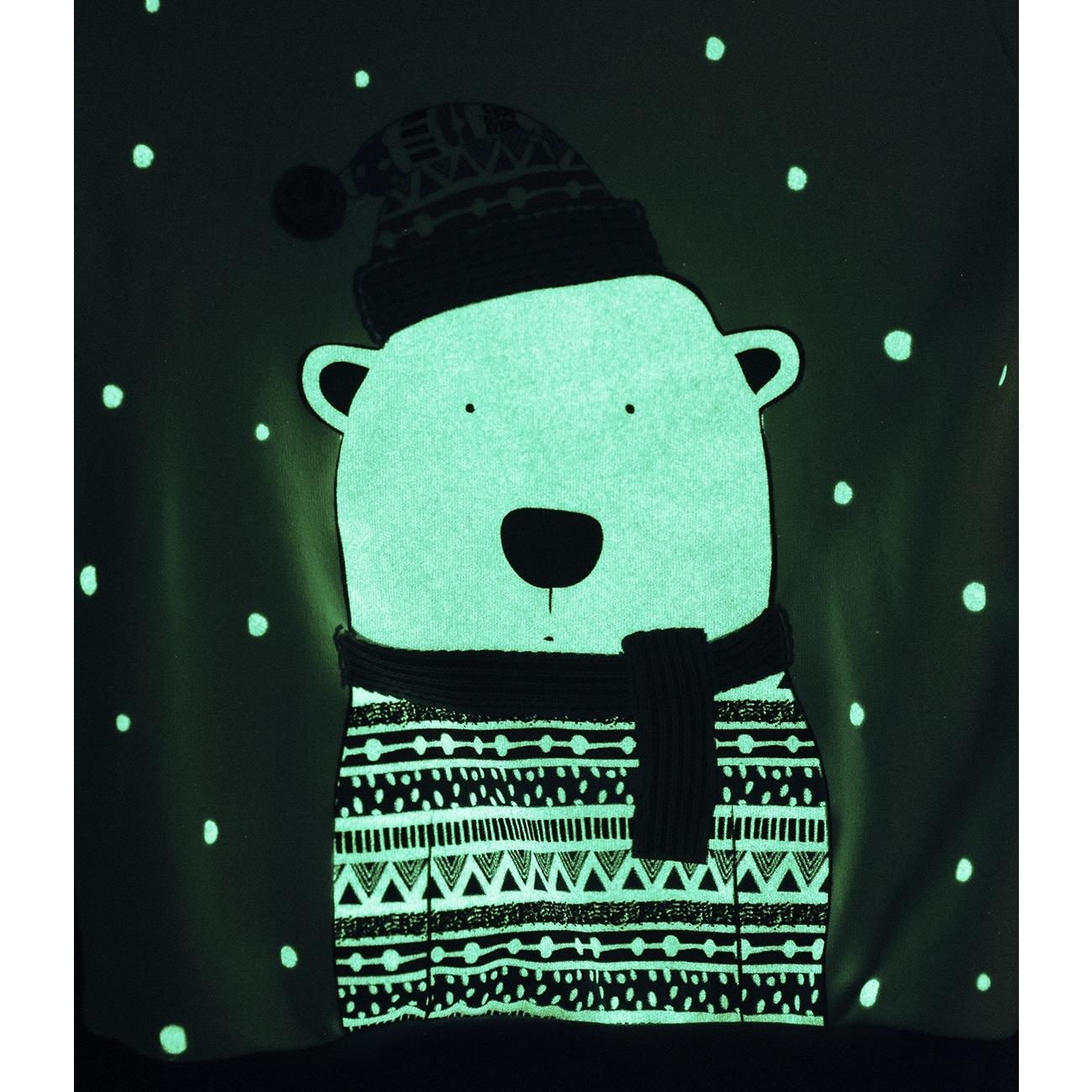 Детская пижама для мальчика \"Северный мишка\", светящаяся серая с рисунком (104240, 104242), Smil (Смил)