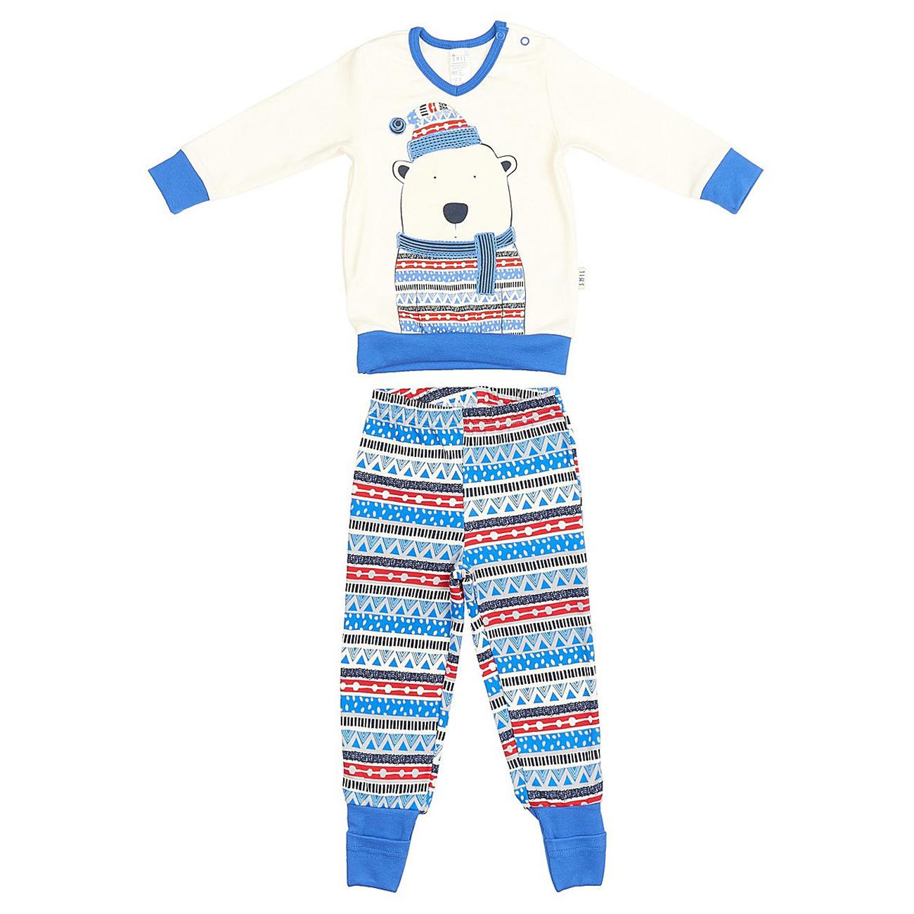 Детская пижама для мальчика \"Северный мишка\", светящаяся молочная с рисунком (104240, 104242), Smil (Смил)