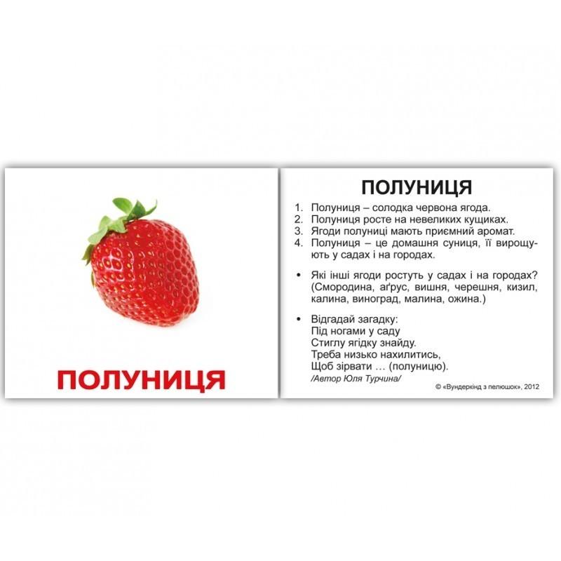 Мини - карточки Домана \"Фрукти з фактами\" украиноязычные, 40 карточек, Вундеркинд с пеленок