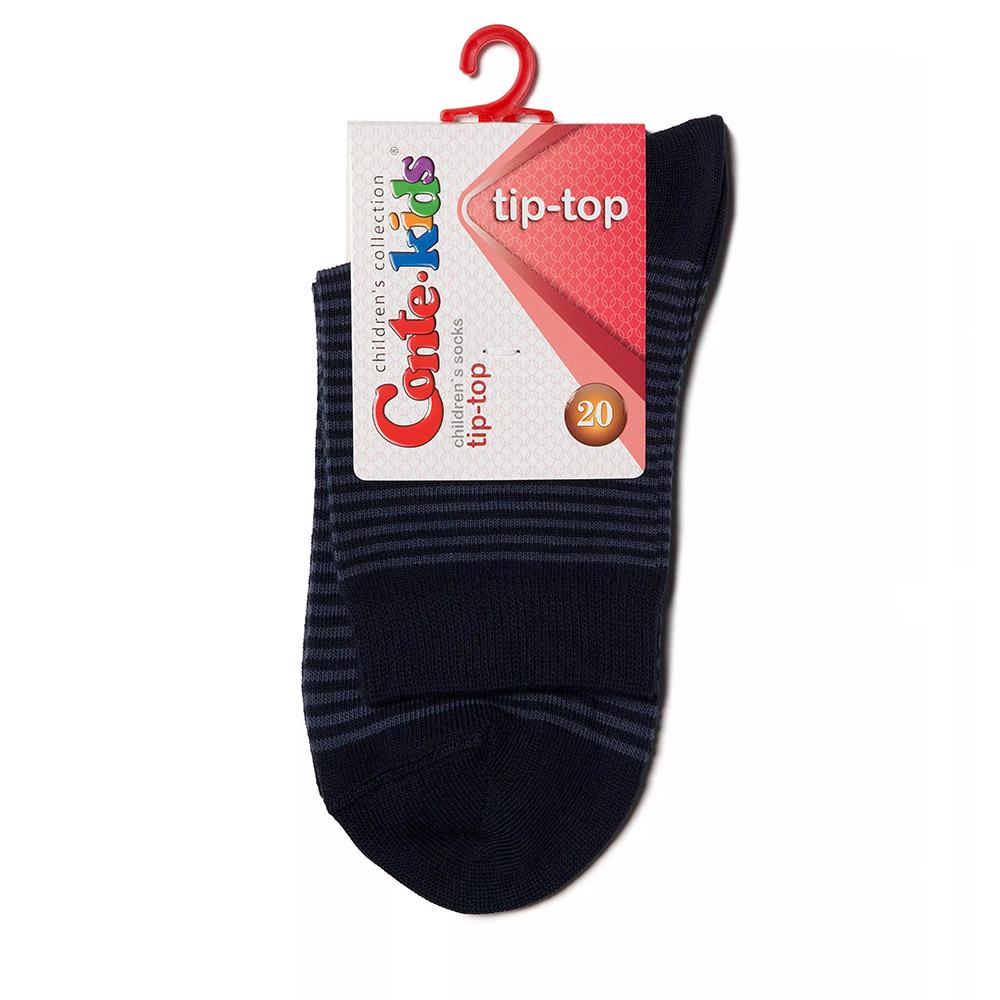 Дитячі бавовняні шкарпетки Tip-Top, темно-синій, смужка (5С-11СП), Conte Kids