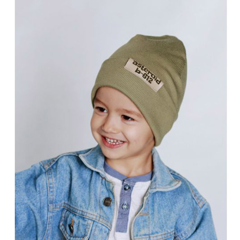 Детская демисезонная шапка для мальчика Эжен, хаки, DemboHouse (ДембоХаус)