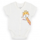 Літня боді-футболка для дівчинки з жирафом, біла, 12591, Gabbi Габбі