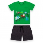 Летний комплект для мальчика, футболка и шорты, зеленый, 12118, Gabbi Габбі
