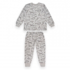 Детская теплая пижама для мальчика c динозаврами, серый (13334), Gabbi
