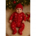 Дитячий комплект комбінезон та шапочка для новонароджених Новорічний, 14718, Gabbi Дитячий комплект комбінезон та шапочка для новонароджених Новорічний, 14718, Gabbi