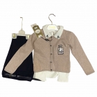 Костюм для дівчинки (кофта + блуза + штани), пудра (1920), Grand Baby (Туреччина)