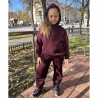 Теплый костюм для девочки худи и брюки, бордовый (117535-1), Smil Смил Теплый костюм для девочки худи и брюки, бордовый (117535-1), Smil Смил