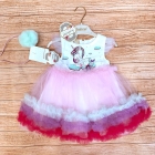 Платье и повязка для девочки, розовое (10035), Acabella (Турция)