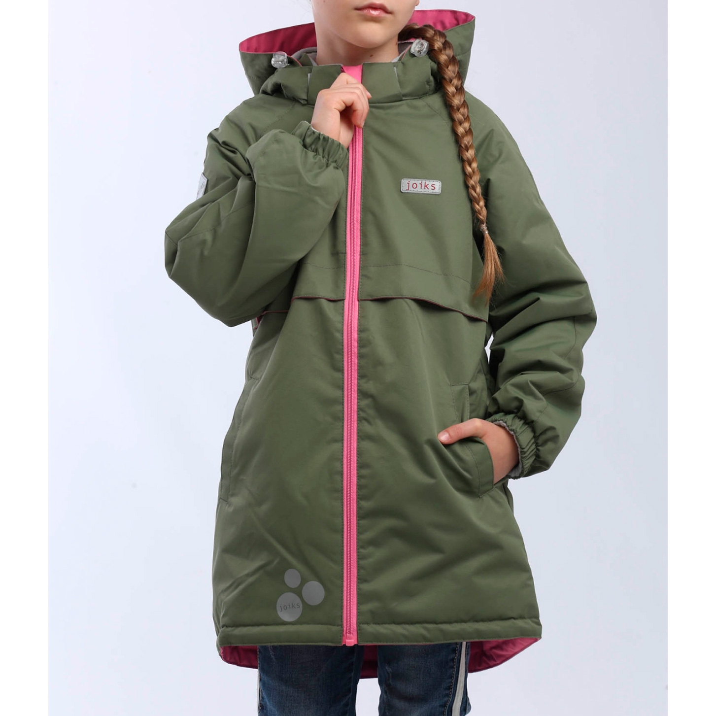 Підліткова демісезонна куртка-парку для дівчинки EW-115, хакі, JOIKS