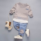 Дитячий костюм (світшоти + штани), бежевий-сірий (FZ / T73025-2013), Bailangge