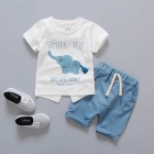 Детский костюм (футболка+шорты), белый-голубой (FZ/T73027-2013)
