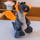 М'яка іграшка дракон Лаккі, 23 см, чорний, 21214-2, Копіця