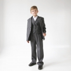 Костюм для мальчика (пиджак + брюки + жилет), серый (7002),  Украина