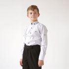 Рубашка для мальчика с длинным рукавом, белая в крапинку (9195), Musti