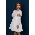 Ошатне плаття для дівчинки з довгим рукавом і спідницею плісированою біле (5634), Mevis