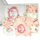 Комплект одягу для новонародженої дівчинки, 10 предметів, рожево-білий з трояндами (13788), MiniWorld