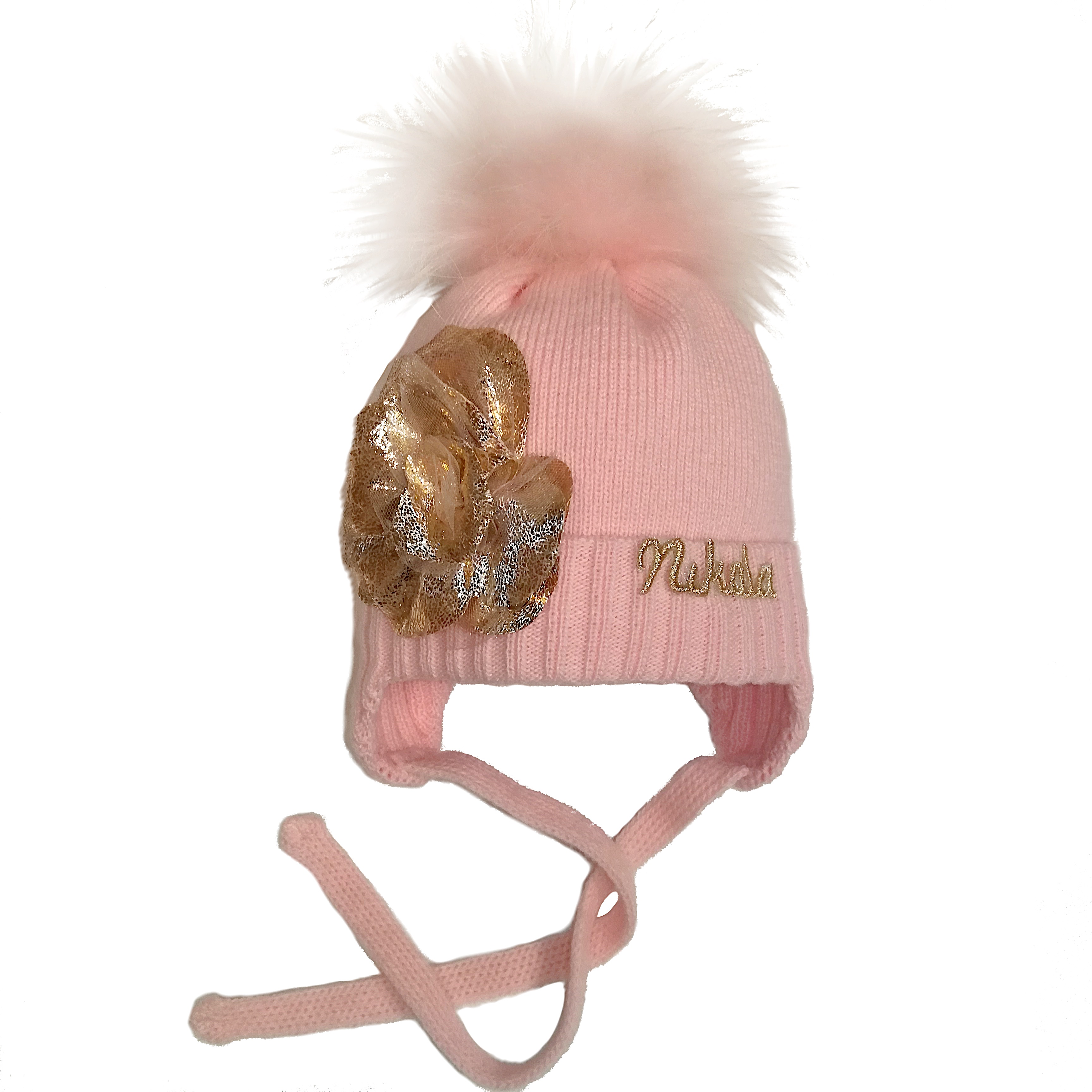 Дитяча зимова шапка для дівчинки, рожева (19Z 78), Nikola
