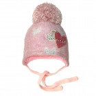 Детская зимняя шапка для девочки, розовая (19Z 303), Nikola