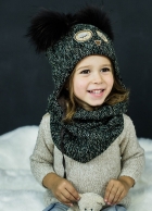 Зимний комплект (шапка+хомут) для девочки "Натамия", DemboHouse (ДембоХаус)