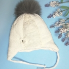 Зимова шапка для дівчинки з натуральним хутром (162006), Olta Land