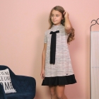 Подростковое платье для девочки, серо-красное (5442),  Orko