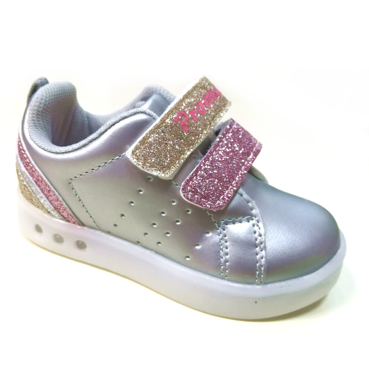 Дитячі кросівки для дівчинки, срібло (1739/07, 1739/071), Promax