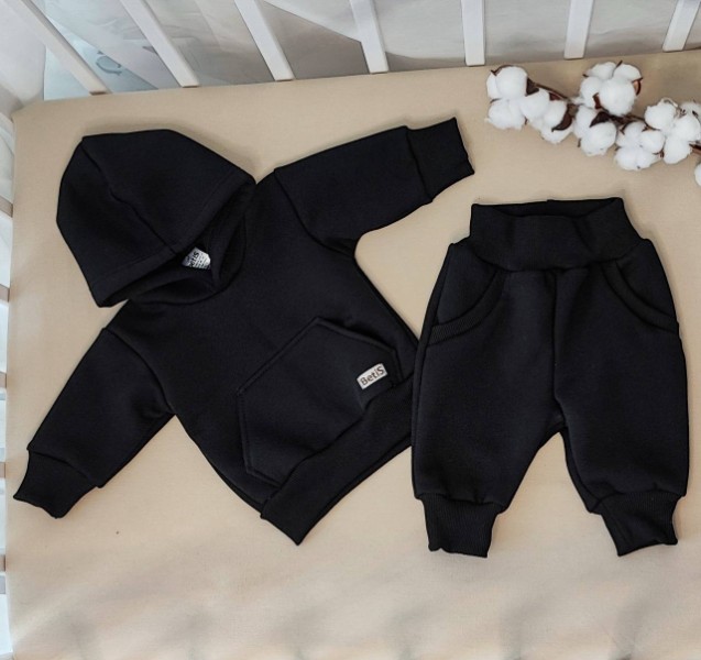 Демісезонний комплект худі та штани для малюків "Сіті Кідс" 91448304 чорний, BetiS
