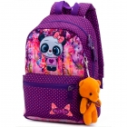 Рюкзак детский для девочек, фиолетовый, панда (1103), SkyName