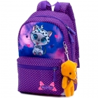 Рюкзак детский для девочек, фиолетовый, мишка (1107), SkyName