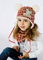 Детский комплект (шапочка+хомут) для девочки "Скайлайн", DemboHouse (ДембоХаус).