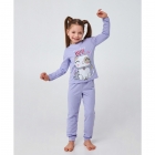 Детская пижама с  котиком для девочки, сиреневая 104536, Smil (Смил)