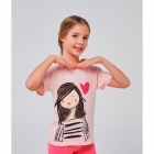 Летняя футболка для девочки розовая (110745), Smil (Смил)